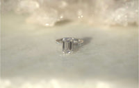 2.5CT Emerald Lab Diamond Bezel Engagement Ring